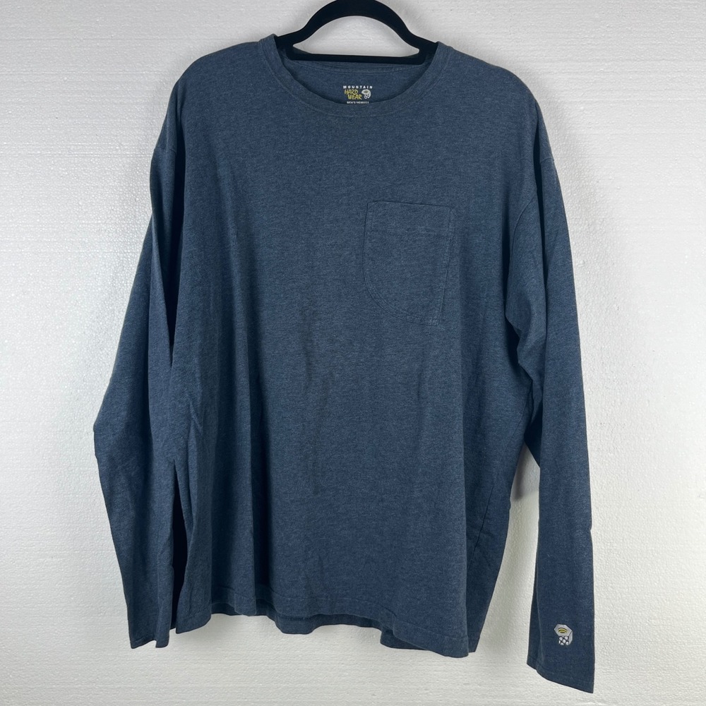 Mountain Hardwear Long Sleeve Pocket Shirt Mens XXL Blue Double Sided Activewear